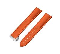 ACTINPANT 1 cinturino in gomma FKM da 20-21 mm for orologio X Swatch uomo e donna, sportivo, impermeabile, con fibbia pieghevole(Orange,21mmNo Buckle)