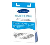 ACTIOMEDIC I DETECT AQUATIC set ricarica 30 pz cerotto rilevabile per l'industria alimentare, Compatibile con distributore di cerotti EasyAid, Bende anallergiche primo soccorso, Idrorepellenti, Blu