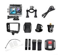 Action Cam 5K con doppio touch e schermo frontale, impermeabile fino a 30 m, movimento rapido e esposizione prolungata, supporta microfono esterno vlogging immersioni, nero, grandangolo 170° WiFi