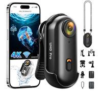 Action Camera 4K, 2025, telecamera POV WiFi, con custodia impermeabile, snapcam sportiva indossabile, mini fotocamera per passeggiate, pesca, vlogging, ciclismo, equitazione
