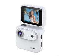 Action Camera 4K con registrazione panoramica a 360 gradi con display flip-up stabilizzazione dell'immagine e circa 6 ore di utilizzo per carica (bianco)