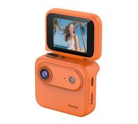 Action Camera 4K con schermo flip per acquisizione video a 360 gradi per stabilizzazione degli angoli regolabili e ripristino dell'alimentazione (arancione)