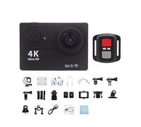 Action Camera 4K Con Stabilizzazione Dell'immagine, 30FPS, Schermo Da 2,0 Pollici, Impermeabile Fino A 30M(With 64G Card; Black-telecontrol)