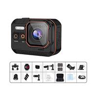 Action Camera, Action Camera 4K 60FPS Telecomando 30m Impermeabile 170° Grandangolo Action Camera Dash Cam Go Sport Camera Pro(With 64G Card,Action Camera A)