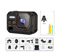 Action Camera, Action Camera 4K 60FPS Telecomando 30m Impermeabile 170° Grandangolo Action Camera Dash Cam Go Sport Camera Pro(With 128G Card,Action Camera C)