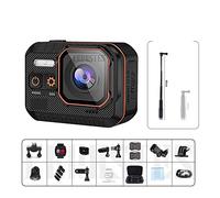 Action Camera, Action Camera 4K 60FPS Telecomando 30m Impermeabile 170° Grandangolo Action Camera Dash Cam Go Sport Camera Pro(With 64G Card,Action Camera B)