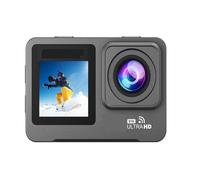 Action Camera, Action Camera con doppio schermo, zoom impermeabile 30M, videocamera sportiva a 6 assi, WiFi,per Ciclismo, Moto