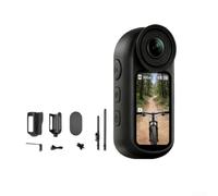 Action camera compatta 4K indossabile per riprese in viaggio all'aperto e documentazione personale con acquisizione video in 120 minuti (nero+accessorio)