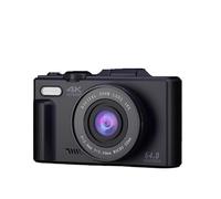 Action Camera, Fotocamera digitale 4K for fotografia e zoom digitale, compatta, con schermo orientabile a 180° e flash.,per Ciclismo, Moto(64G Card)