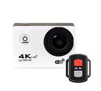 Action Camera, Telecamera d'azione, Ultra HD 4K. WiFi 2.0 e 1 2MP. Macchina fotografica sportiva Pro impermeabile subacquea, telecamera di registrazione video mini casco(White)