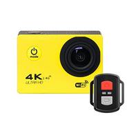 Action Camera, Ultra HD 4K. Telecamera di azione del telecomando del telecomando del telecomando della fotocamera di azione DV DVR 170D 30m Vai a Waterproof Pro Mini Casmet Camera(Yellow)