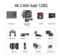 Action Camera videocamera 4K/30FPS Wifi 2.0 "170DGPS Zoom 4X Subacquea Telecamer
