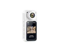 Action Camera, Videocamera d'azione con pollice da 2,7K, rotazione di 180°, videoregistratore for riprese video in auto e moto.,per Ciclismo, Moto(White)