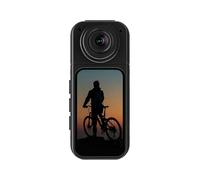 Action Camera, Videocamera d'azione con pollice da 2,7K, rotazione di 180°, videoregistratore for riprese video in auto e moto.,per Ciclismo, Moto(Black)