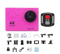 Action Camera, Videocamera sportiva 4K Schermo da 2,0 pollici Telecamera d'azione con telecomando Impermeabile subacqueo Registrazione video Telecamera esterna(32G Card,Pink-Telecontrol)