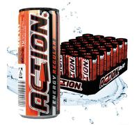 Action Energy Drink Regular (48 x 250 ml) con pegno - Bevanda analcolica con gusto Tutti-Frutti - Calcio energetico con aumento del contenuto di caffeina 31,5 mg/100 ml