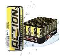 ACTION Energy Drink Sugarfree (48 x 250 ml) con pegno - Bevanda analcolica al 100% sapore - Calcio energetico con aumento del contenuto di caffeina 31,5 mg/100 ml di caffeina, senza zucchero, messa a