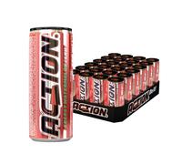 ACTION Energy Drink Watermelon Zero (48 x 250 ml) con deposito - Bevanda analcolica e calice energetica con aumento del contenuto di caffeina 32 mg/100 ml