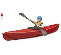 Bruder 63155 Kayak bworld con personaggio -Giocattolo- Scala 1:16 30,3X5,0X3,1CM