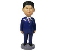 Action figure del presidente della Corea Kim Jong-un, statuetta con testa di bobblehead, statuetta decorativa per scrivania da ufficio, regalo politico
