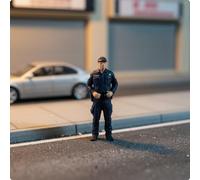 Action figure di un agente di pattuglia stampata in 3D, scala 1:64, modello