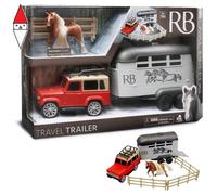 ACTION FIGURE DISTRIBUTORI GIOCATTOLI FUORISTRADA + TRAILER TRASPORTO E CAVALLO