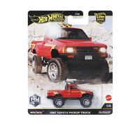 ACTION FIGURE HOT WHEELS JBK73 MODELLINO CAMION PICKUP 1:64 NERO E ROSSO IN METALLO E PLASTICA