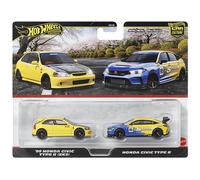 ACTION FIGURE HOT WHEELS SET DI VEICOLI BLU E GIALLO IN PLASTICA E METALLO