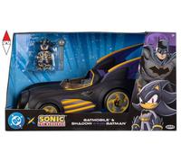 DC X Sonic Shadow nei panni di Batman con Batmobile Funzionante 6,35 cm Set di Action Figure Licenziato Ufficialmente da Jakks Pacific, Veicolo Interattivo con Proiettile Lanciabile e Turbina Rotante