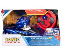 Sonic The Hedgehog Speed Star Lightning Drifting - Auto Radiocomandata Ufficiale Jakks Pacific con Ruote Luminescenti, Telecomando Rosso Batteria Inclusa e Gioco Interattivo per Bambini