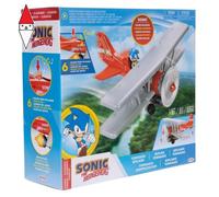 Jakks Pacific Set da gioco Biplano Tornado Sonic - Figura 6 cm, elica rotante, 6 effetti sonori
