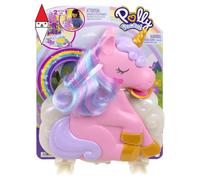 Polly pocket - salone di bellezza unicorno arcobaleno, playset con unicorno arcobaleno dalla testa pettinabile, 2 micro bambole e 20+ accessori, giocattolo per bambini, 4+ anni, hkv51