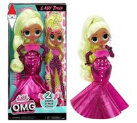 Lol surprise bambola alla moda omg - lady diva - con molteplici sorprese, tra cui abiti trasformabili e favolosi accessori
