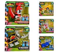 Action Figure Mighty Morphin Power Rangers Anime Dino Rangers Megazord, Modello da Collezione Articolato Tyrannosaurus Sabertooth Tiger