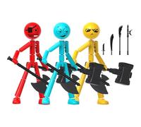 Action figure mobili da collezione, giocattolo, set di 3 per robot, modello meccanico multiarticolare, con armi, per bambini, ragazze, fai da te, da esporre in casa e ufficio