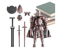 Action Figure Model, Medieval Knight Figurine, 5.51x5.2 Inches Full Body Multi-Jointed Design, 360° Rotating Head, Flexible Collectible Statue Ideal for Tabletop Display, Gifting, or Collection