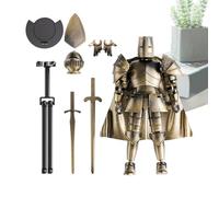 Action Figure Model, Medieval Knight Figurine, 5.51x5.2 Inches Full Body Multi-Jointed Design, 360° Rotating Head, Flexible Collectible Statue Ideal for Tabletop Display, Gifting, or Collection
