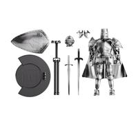 Action Figure Model, Medieval Knight Figurine, 5.51x5.2 Inches Full Body Multi-Jointed Design, 360° Rotating Head, Flexible Collectible Statue Ideal for Tabletop Display, Gifting, or Collection