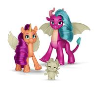 ACTION FIGURE MY LITTLE PONY PONY DRAGON LIGHT REVEAL - SET DI FIGURE GIOCATTOLO 3 PEZZI