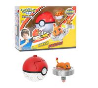 Action Figure Pokémon Pikachu Charmander Squirtle Eevee + Trottola Set Bambino