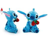 Pupazzo Disney Stitch con rosa 25 cm