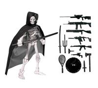 Action Figure Teschio - Statua Scheletro Posizionabile 13 Cm ABS, Articolato Multi-Articolo Con Cappello Mantello Strumento Da Battaglia, Display Giocattolo Da Collezione | Decorazioni Per La Casa