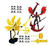 Action Figures | 2 Set Assembly Completed Toy with Wings | 3D Printed Joint Movable Desktop Decor | for Collector Living Room Bedroom Bookshelf Decor