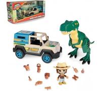 ACTION HEROES Dino Explorer 4 X 4, Jeep con ruote larghe, personaggio e dinosaur