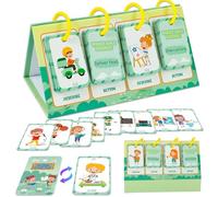 Action Words Flash Cards - Carte di apprendimento inglese per bambini, set di sulla cognizione | Kit di attività per lo sviluppo del vocabolario per bambini piccoli, giocattoli educativi