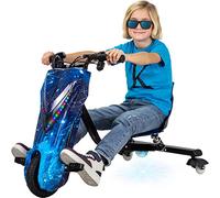 Actionbikes Motors Drift Scooter per Bambini 360 Gradi - Motore Elettrico da 250 Watt - 3 Livelli di Velocità - Illuminazione LED - Sedile Regolabile (Rosso)