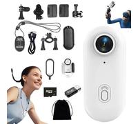 ActionSnap-Thumb Action Camera, 4k Thumb Action Camera, 2025 Nuova fotocamera ActionSnap, la più piccola fotocamera ad alta risoluzione al mondo, custodia impermeabile, clip magnetica, per viaggi