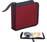 ACTIUSIS Borsa per CD, 40 Dischi, Borsa Porta CD per Auto e casa, Borsa Porta CD Dvd Rossa