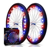 Activ Life Luci LED per ruote bici: visibili da tutte le angolazioni per la massima sicurezza e stile - Batterie incluse, confezione da 2 pneumatici, Patriotic