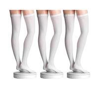 ACTIVA - Calze Autoreggenti Antitrombo Punta Aperta per Degenza, Intervento Chirurgico e Post Parto | Classe 1 18-24 mmHg Compressione Graduata | Made in Italy | Colore Bianco (Bianco [3 PAIA], L)
